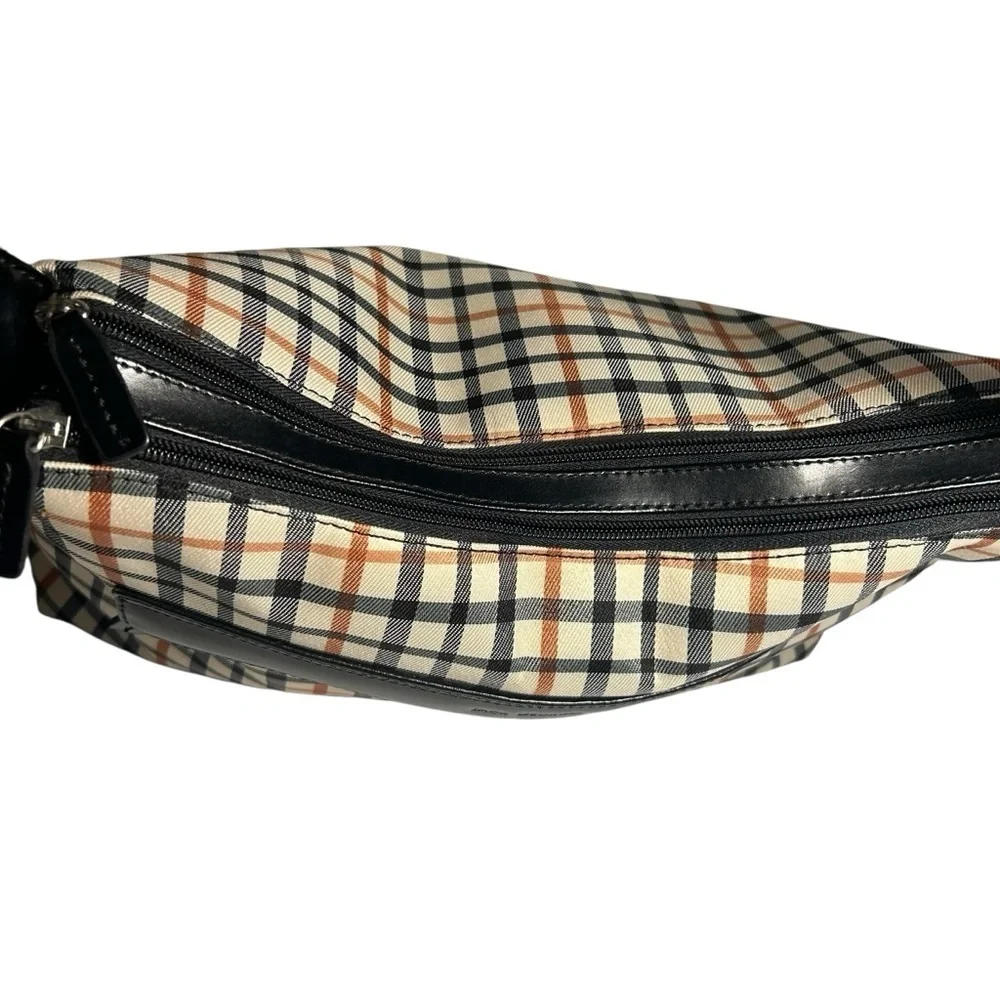 Jack Georges Patent Leather and fabric laptop bag.